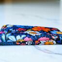 Kosmetyczka płaska do torebki z rączką KWIATY