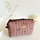 Kosmetyczka z falbanką Czekolada - organizer do torebki handmade