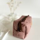 Kosmetyczka z falbanką Czekolada - organizer do torebki handmade