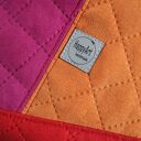 Trójkolorowa pikowana kosmetyczka handmade - patchwork dla Twojej torebki