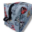 Kosmetyczka męska wodoodporna, podróżna kosmetyczka kuferek duża kosmetyczka dla panów retro auta