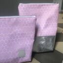 Zestaw kosmetyczek różowe heksagramy i srebro