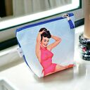up girl, saszetka dziewczyna up, wodoodporna duża kosmetyczka pin up niebieska