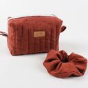 Lniana kosmetyczka box gumka scrunchie