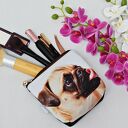 Kosmetyczka wodoodporna, damska, kobieca saszetka do torebki piesek mops