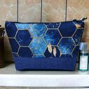 Kosmetyczka damska organizer do torebki saszetka duża damska kosmetyczka etui do torby heksagony