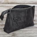 skórzana kosmetyczka damska, handmade