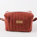 Lniana kosmetyczka box z gumką scrunchie - zestaw prezentowy
