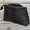 skórzana kosmetyczka damska, handmade