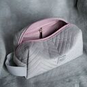 szaro-różowa kosmetyczka M