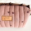 Kosmetyczka z falbanką Czekolada - organizer do torebki handmade