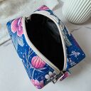 Kosmetyczka codzienna kolorowa w kwiaty