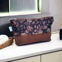 organizer do torebki saszetka duża damska kosmetyczka etui do torby kawa