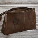 skórzana kosmetyczka damska, handmade