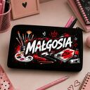 Personalizowany piórnik dla dziewczynki z imieniem - saszetka szkolna Hobby i pasje