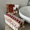 Kosmetyczka świąteczna na prezent - ręcznie robiona 100% bawełna