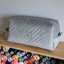 szaro - różowa kosmetyczka M