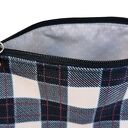 Kosmetyczka damska welurowa etui do torebki organizer do torby duża kosmetyczka kratka