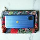 Kosmetyczka płaska do torebki z rączką KWIATY