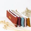 Piórnik lniany - mini kosmetyczka i etui podróżne z zamkiem