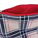 Kosmetyczka damska welurowa etui do torebki organizer do torby duża kosmetyczka krata