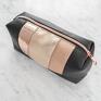 Camshella różowe złoto camilla cosmetic bag (black&rose gold) metaliczna kosmetyczka