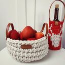 Kosz świąteczny ze sznurka na owoce