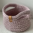 Koszyk ze sznurka w kolorze różowym