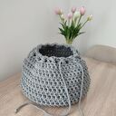 Ręcznie szydełkowany kosz z bawełnianego sznurka 30x20 cm - do łazienki i na co dzień