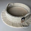 Taca boho, kosz, koszyk ze sznurka ze złotym akcentem, średnica 37 cm