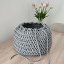 Ręcznie szydełkowany kosz z bawełnianego sznurka 30x20 cm - do łazienki i na co dzień