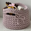 Koszyk ze sznurka w kolorze różowym