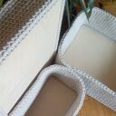 Komplet 3 dużych koszy handmade z beżowego sznurka - rękodzieło Arte Dania