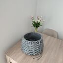 Ręcznie szydełkowany kosz z bawełnianego sznurka 30x20 cm - do łazienki i na co dzień