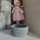 Koszyk szydełkowy ze sznurka 12x7 cm