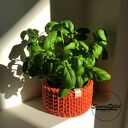 Koszyk-osłonka ze sznurka 19x10 cm - handmade na sklejce
