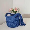 Koszyk szydełkowy ze sznurka bawełnianego 20x15 cm do domu - ręcznie robiony organizer