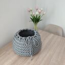 Ręcznie szydełkowany kosz z bawełnianego sznurka 30x20 cm - do łazienki i na co dzień