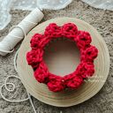 Koszyk z kwiatami na szydełku