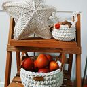 Kosz świąteczny ze sznurka na owoce