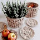 Dwa koszyki ze sznurka bawełnianego