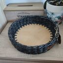 Czarna misa wiklinowa - organizer na owoce i kosmetyki (24 cm)