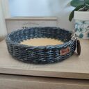 Czarna misa wiklinowa - organizer na owoce i kosmetyki (24 cm)