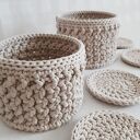 Dwa koszyki ze sznurka bawełnianego