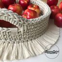 Taca boho, kosz, koszyk ze sznurka ze złotym akcentem, średnica 37 cm