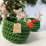 Świąteczny koszyczek Renifer Rudolf idealny na prezent choinkowy. Kolor na zdjęciu - avocado. Koszyk można prać w pralce. Zielony