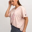 T-shirt damski do serka róż z nadrukiem