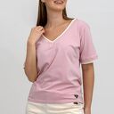 T-shirt damski do serka róż