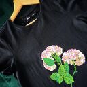 Ręcznie malowana koszulka bawełniana HORTENSJA