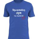 Koszulka z nadrukiem dla syna, synów, najlepszy syn, prezent na urodziny od rodziców
